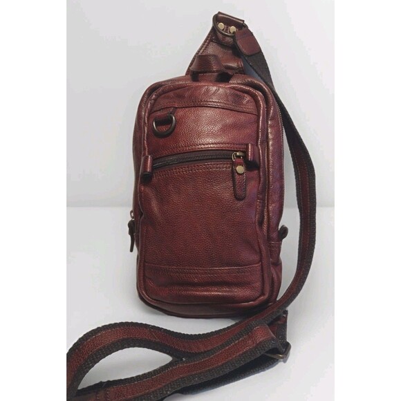Scully Goat Leather Sling Bag Rare Crusader Style Tablet Crossbody Organizer - Picture 1 of 16